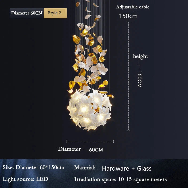 Luminaire Lustre fleurs volantes en cristal – Référence : Aelion3847- - Nexa Lights
