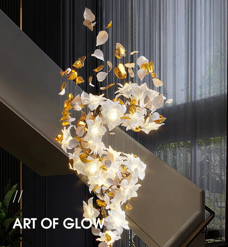 Luminaire Lustre fleurs volantes en cristal – Référence : Aelion3847- - Nexa Lights