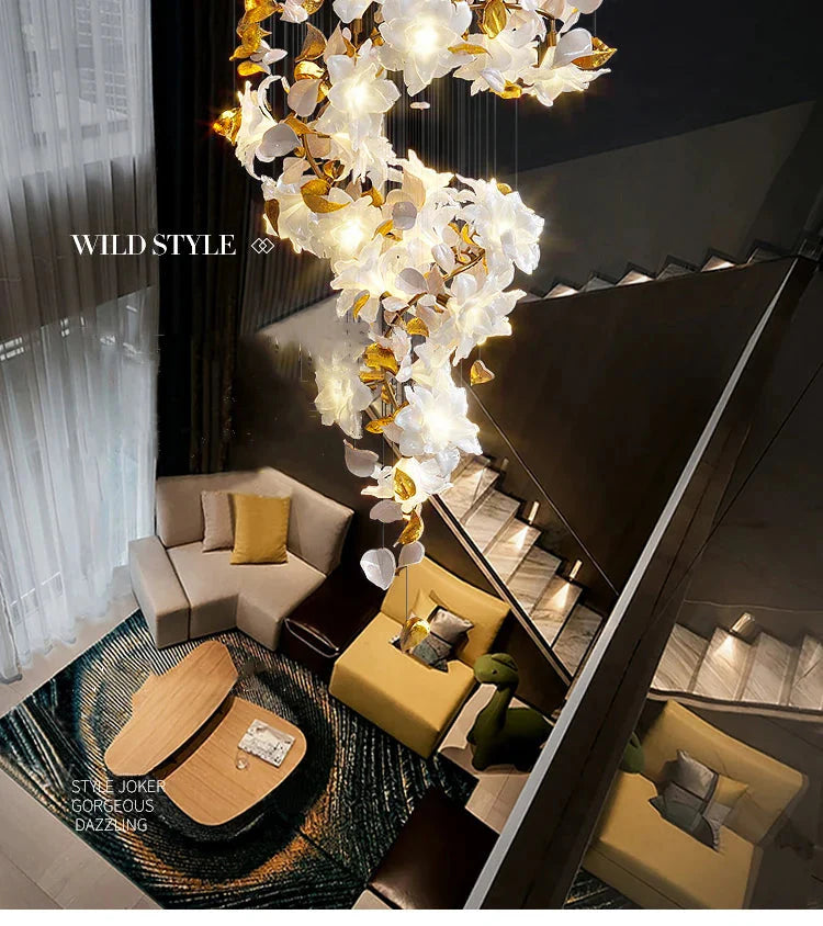 Luminaire Lustre fleurs volantes en cristal – Référence : Aelion3847- - Nexa Lights