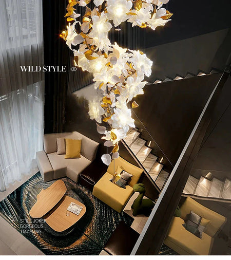 Luminaire Lustre fleurs volantes en cristal – Référence : Aelion3847- - Nexa Lights