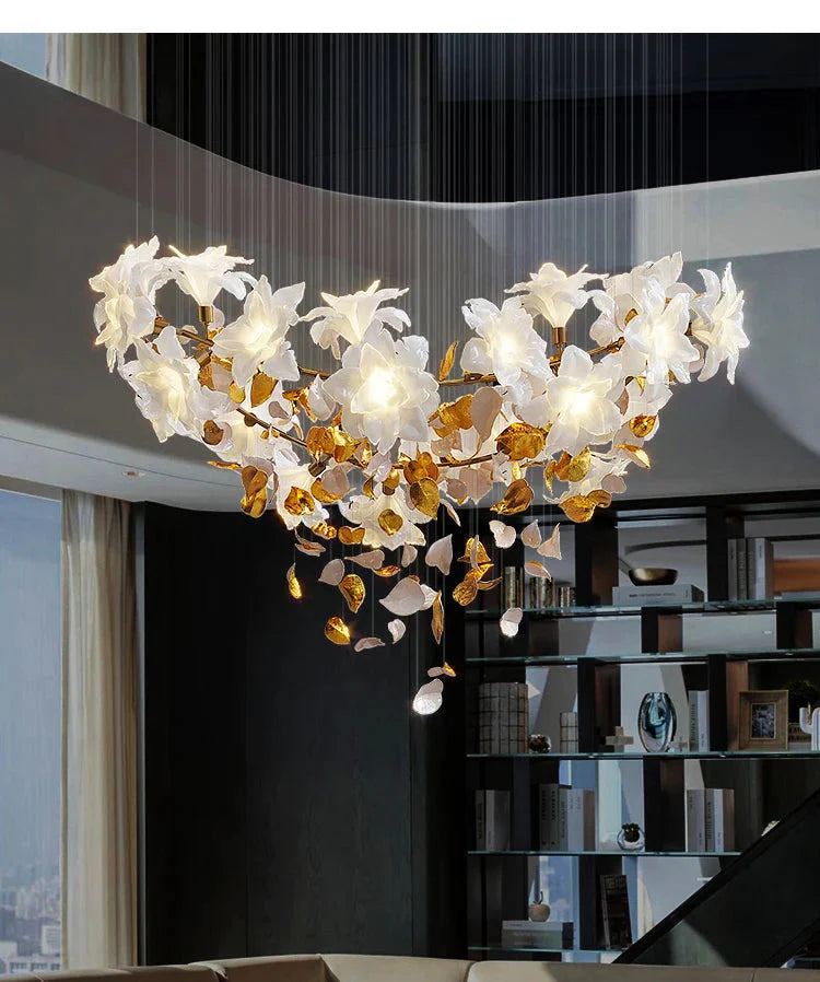 Luminaire Lustre fleurs volantes en cristal – Référence : Aelion3847- - Nexa Lights