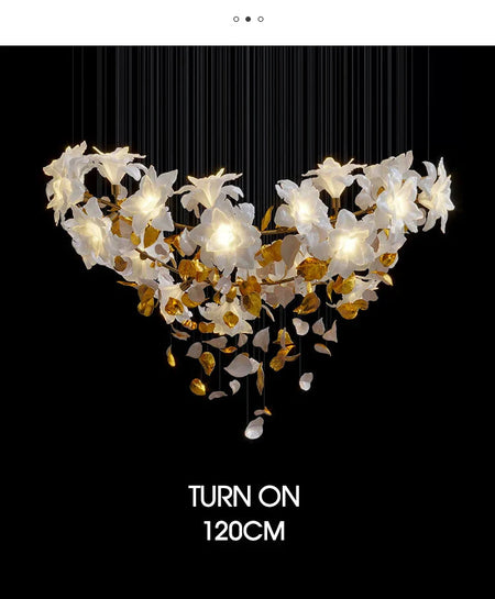 Luminaire Lustre fleurs volantes en cristal – Référence : Aelion3847- - Nexa Lights