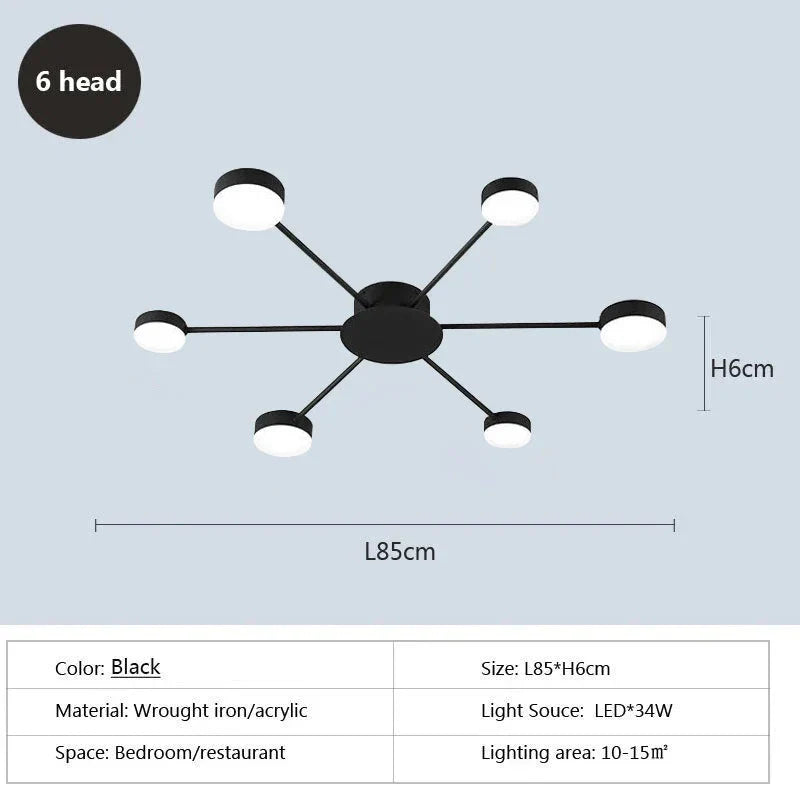 Luminaire Plafonnier à Bras Multiples Élégant – Référence : Elowen5342- - Nexa Lights