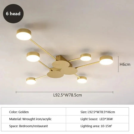 Luminaire Plafonnier à Bras Multiples Élégant – Référence : Elowen5342- - Nexa Lights