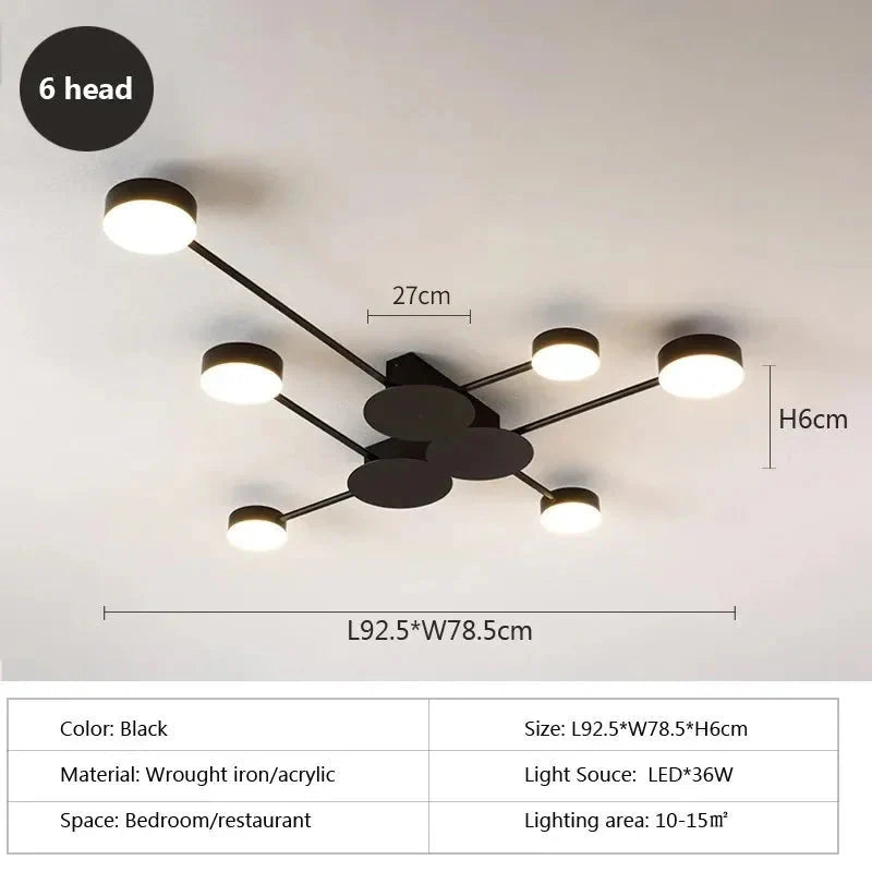 Luminaire Plafonnier à Bras Multiples Élégant – Référence : Elowen5342- - Nexa Lights