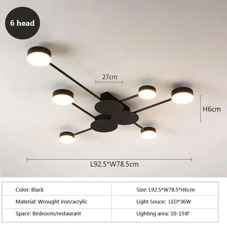 Luminaire Plafonnier à Bras Multiples Élégant – Référence : Elowen5342- - Nexa Lights