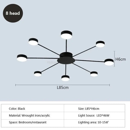 Luminaire Plafonnier à Bras Multiples Élégant – Référence : Elowen5342- - Nexa Lights