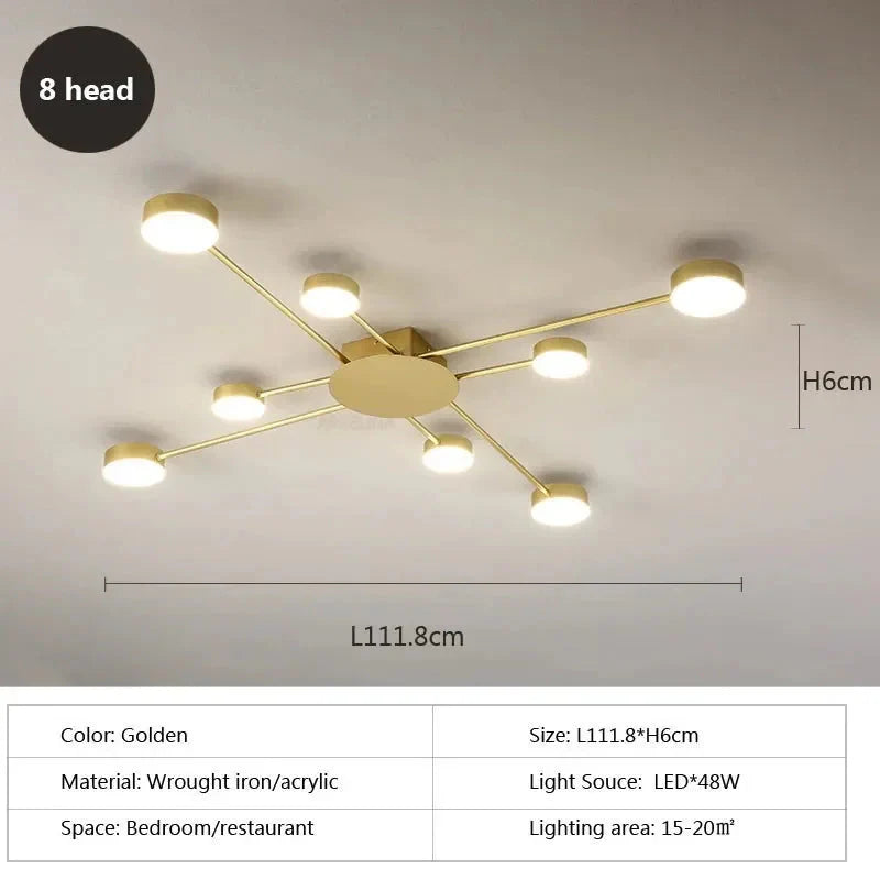 Luminaire Plafonnier à Bras Multiples Élégant – Référence : Elowen5342- - Nexa Lights