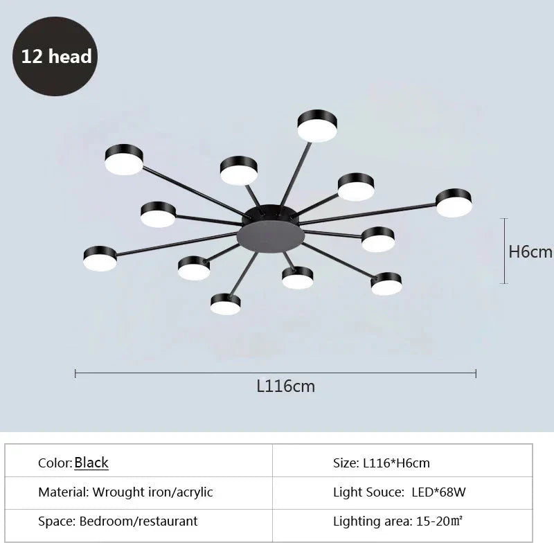 Luminaire Plafonnier à Bras Multiples Élégant – Référence : Elowen5342- - Nexa Lights