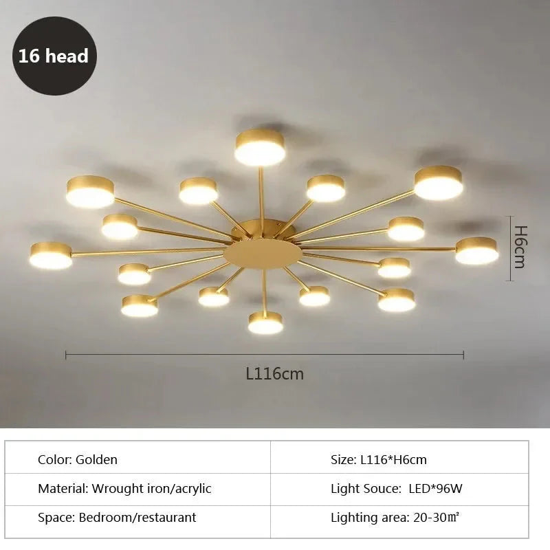 Luminaire Plafonnier à Bras Multiples Élégant – Référence : Elowen5342- - Nexa Lights