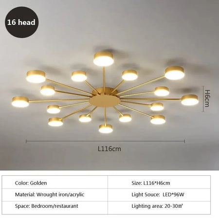 Luminaire Plafonnier à Bras Multiples Élégant – Référence : Elowen5342- - Nexa Lights