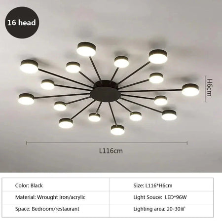 Luminaire Plafonnier à Bras Multiples Élégant – Référence : Elowen5342- - Nexa Lights