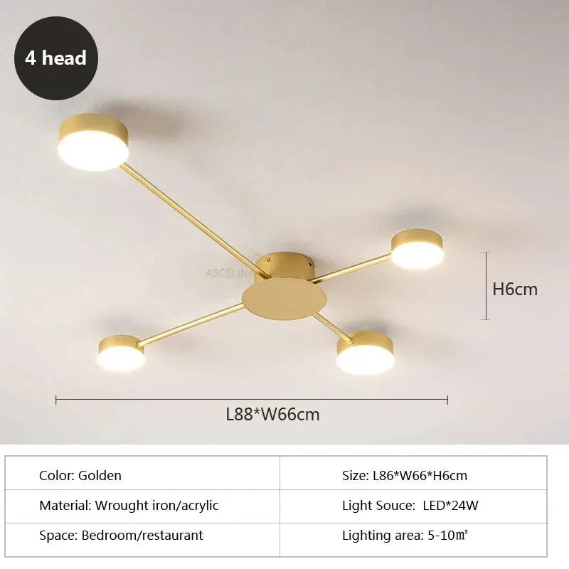 Luminaire Plafonnier à Bras Multiples Élégant – Référence : Elowen5342- - Nexa Lights