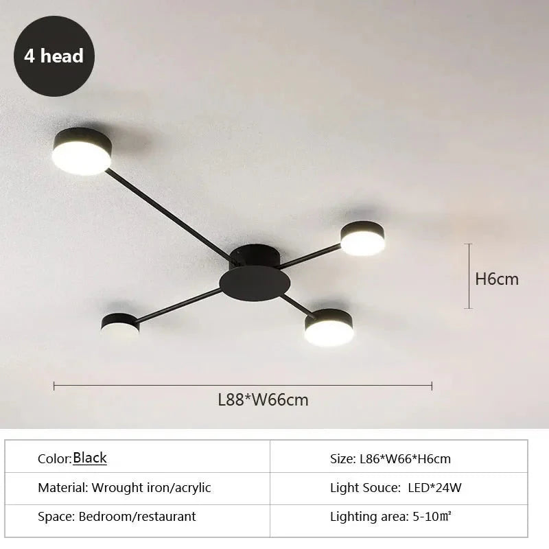 Luminaire Plafonnier à Bras Multiples Élégant – Référence : Elowen5342- - Nexa Lights