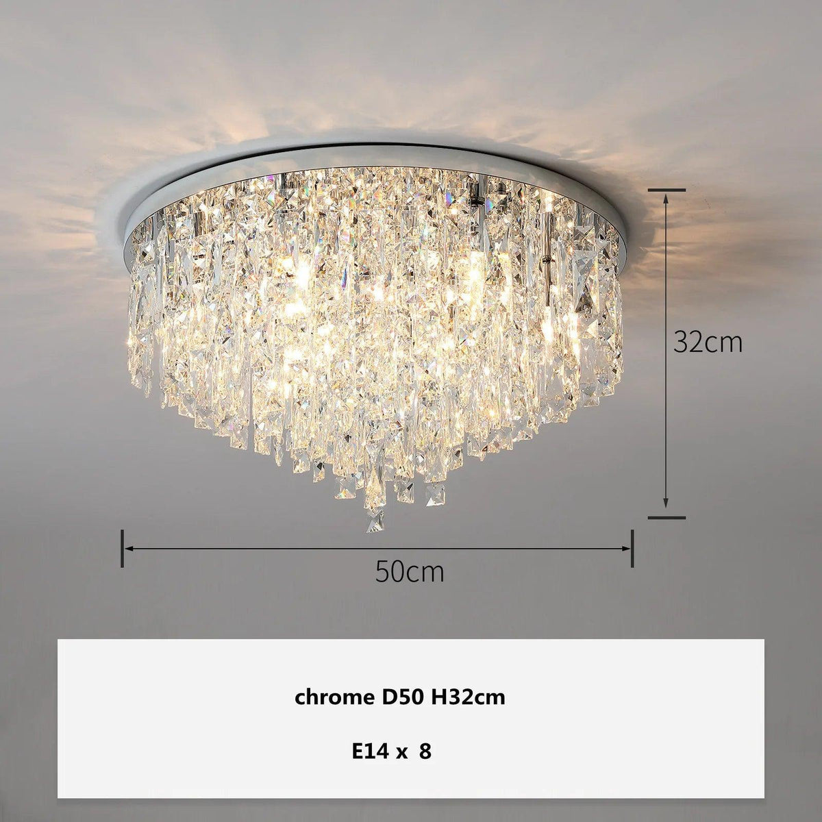 Luminaire Plafonnier design élégant en cristaux – Référence : Thalia4692- - Nexa Lights