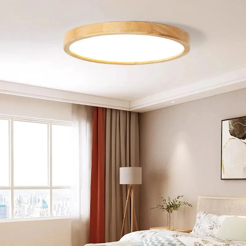 Luminaire Plafonnier design en pierre jaune et bois – Référence : Elowen4820- - Nexa Lights
