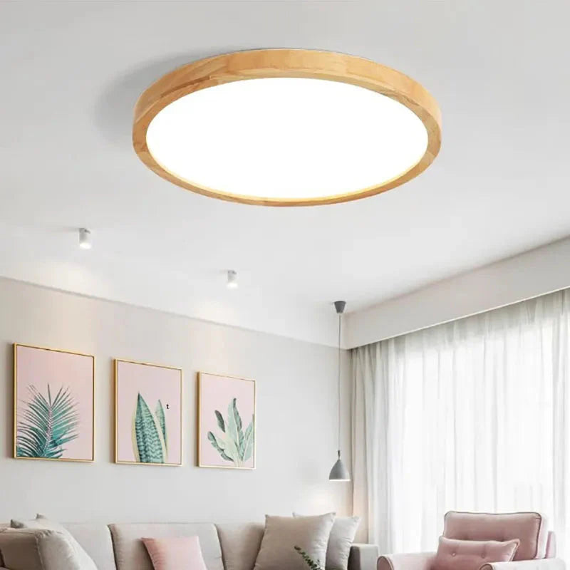Luminaire Plafonnier design en pierre jaune et bois – Référence : Elowen4820- - Nexa Lights