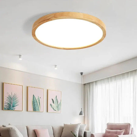 Luminaire Plafonnier design en pierre jaune et bois – Référence : Elowen4820- - Nexa Lights