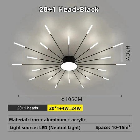 Luminaire Plafonnier design étoilé contemporain – Référence : Elowen4821- - Nexa Lights
