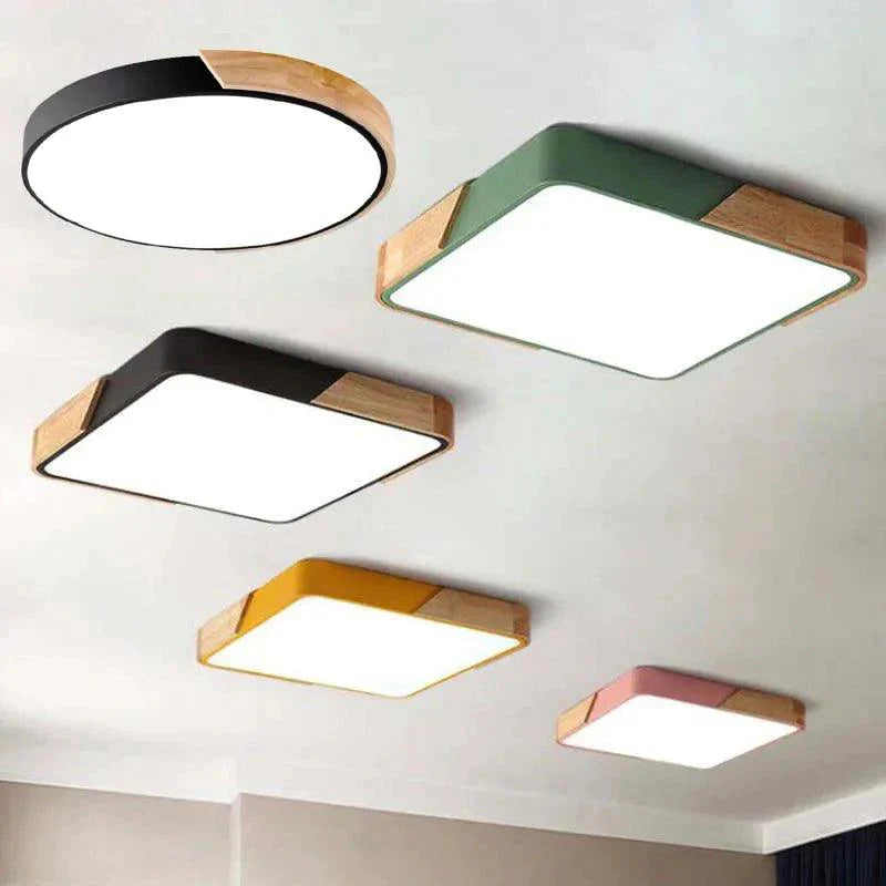 Luminaire Plafonnier design géométrique en bois – Référence : Roméo4628- - Nexa Lights