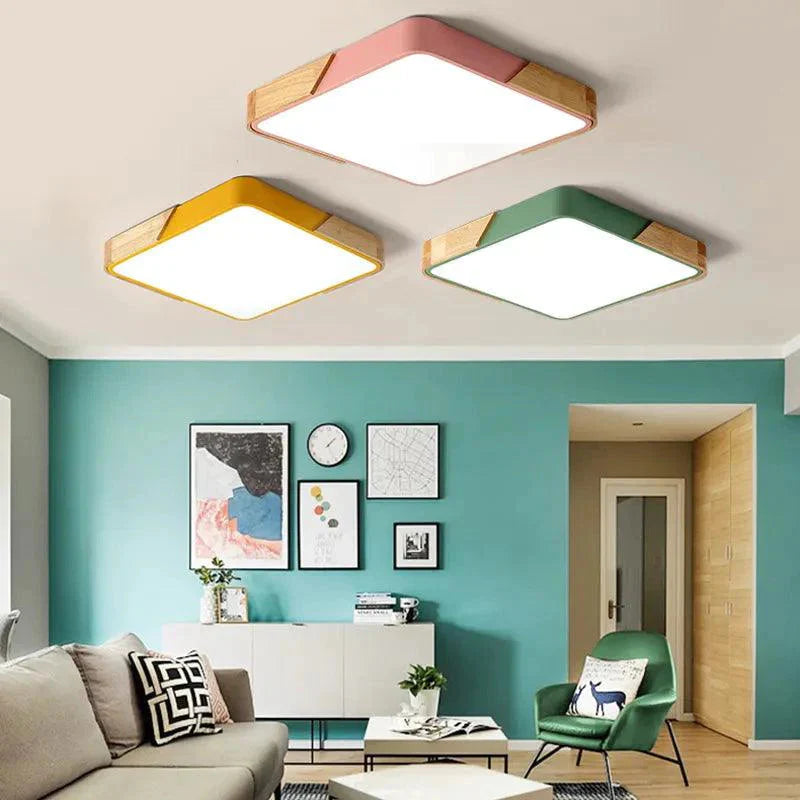 Luminaire Plafonnier design géométrique en bois – Référence : Roméo4628- - Nexa Lights
