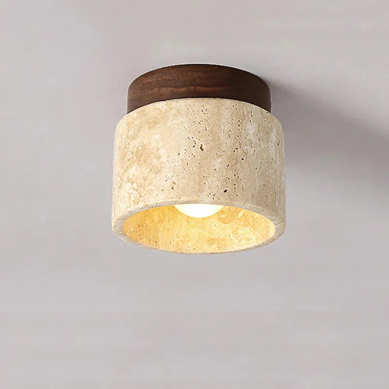 Luminaire Plafonnier design japonais marbre jaune – Référence : Elouan4732- - Nexa Lights
