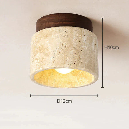Luminaire Plafonnier design japonais marbre jaune – Référence : Elouan4732- - Nexa Lights