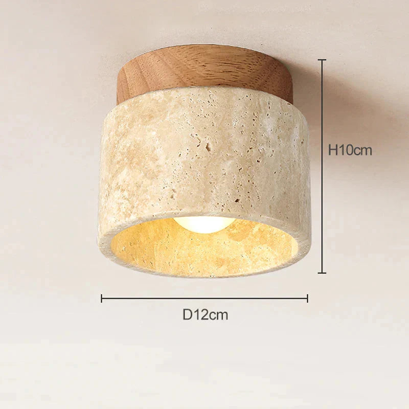Luminaire Plafonnier design japonais marbre jaune – Référence : Elouan4732- - Nexa Lights