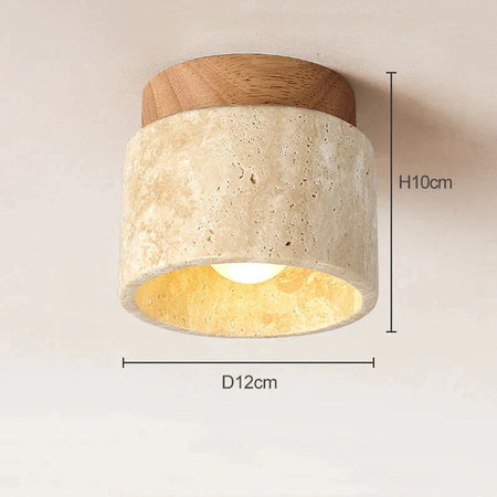 Luminaire Plafonnier design japonais marbre jaune – Référence : Elouan4732- - Nexa Lights