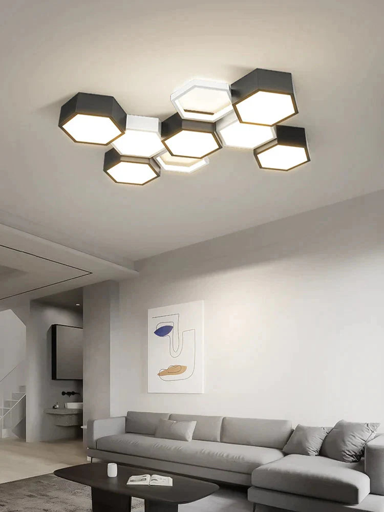 Luminaire Plafonnier effet marbré blanc – Référence : Naël5832- - Nexa Lights