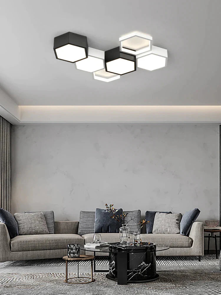 Luminaire Plafonnier effet marbré blanc – Référence : Naël5832- - Nexa Lights