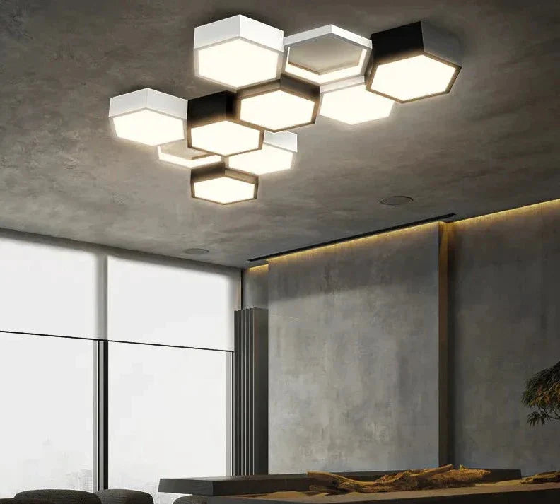 Luminaire Plafonnier effet marbré blanc – Référence : Naël5832- - Nexa Lights