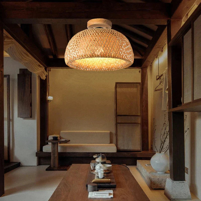 Luminaire Plafonnier en Bambou Épuré – Référence : Noémi3842- - Nexa Lights
