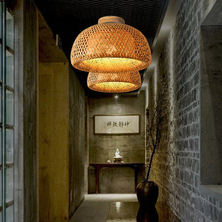 Luminaire Plafonnier en Bambou Épuré – Référence : Noémi3842- - Nexa Lights