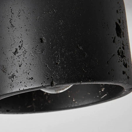 Luminaire Plafonnier finition en travertin noir et bois – Référence : Elowen4826- - Nexa Lights