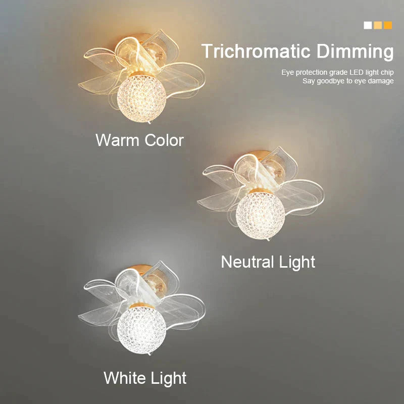 Luminaire Plafonnier fleur de verre et métal doré – Référence : Elyan5643- - Nexa Lights