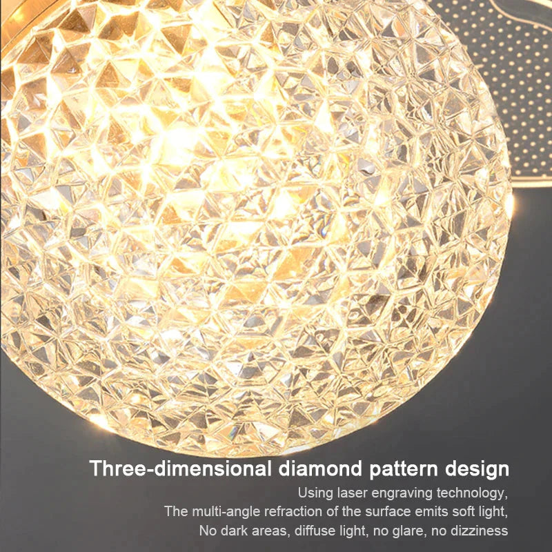 Luminaire Plafonnier fleur de verre et métal doré – Référence : Elyan5643- - Nexa Lights
