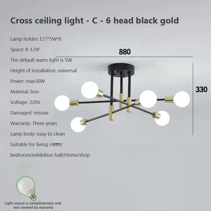 Luminaire Plafonnier style industriel noir – Référence : Nélio4932- - Nexa Lights