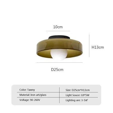 Luminaire Plafonnier surface montée en pierre de verre colorée – Référence : Elowen5623- - Nexa Lights
