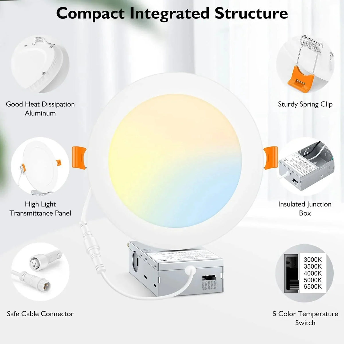 Luminaire Spot encastrable finition brillante – Référence : Liora3847- - Nexa Lights