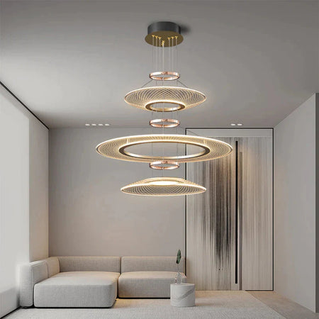 Luminaire Suspension aluminium doré brillant – Référence : Arnaud5623-Luminaire Suspendu - Nexa Lights