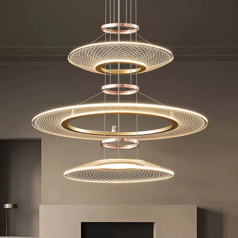 Luminaire Suspension aluminium doré brillant – Référence : Arnaud5623-Luminaire Suspendu - Nexa Lights