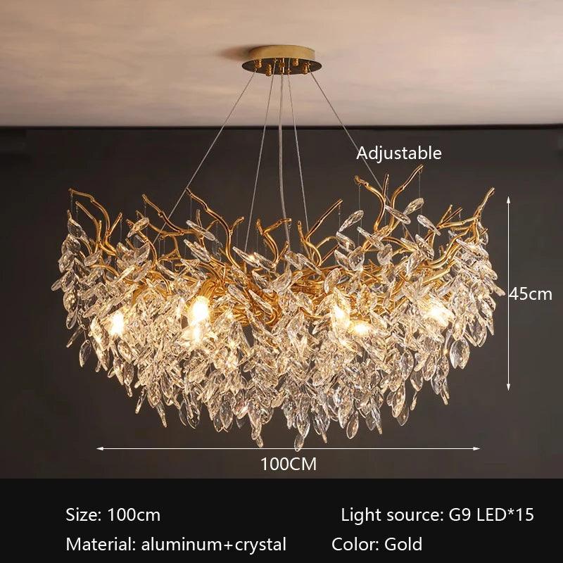 Luminaire Suspension aluminium et cristal – Référence : Lioran5623- - Nexa Lights
