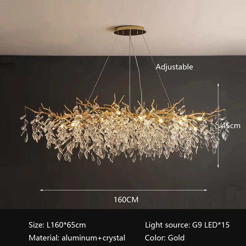 Luminaire Suspension aluminium et cristal – Référence : Lioran5623- - Nexa Lights