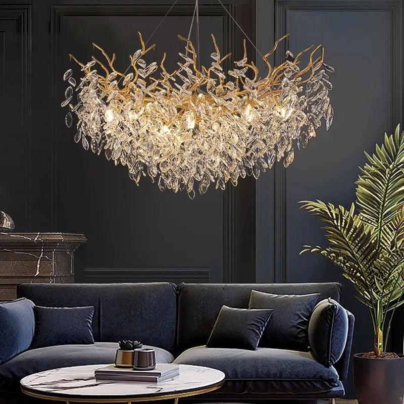 Luminaire Suspension aluminium et cristal – Référence : Lioran5623- - Nexa Lights