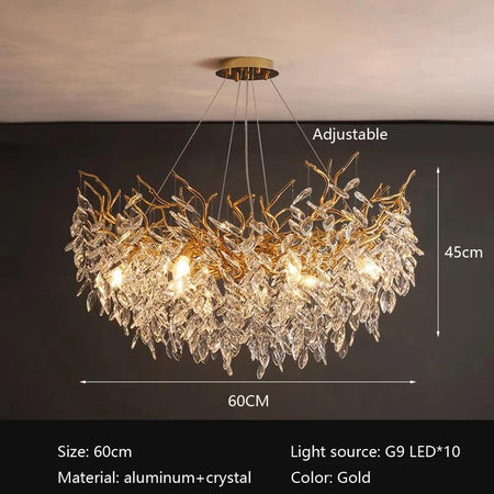 Luminaire Suspension aluminium et cristal – Référence : Lioran5623- - Nexa Lights