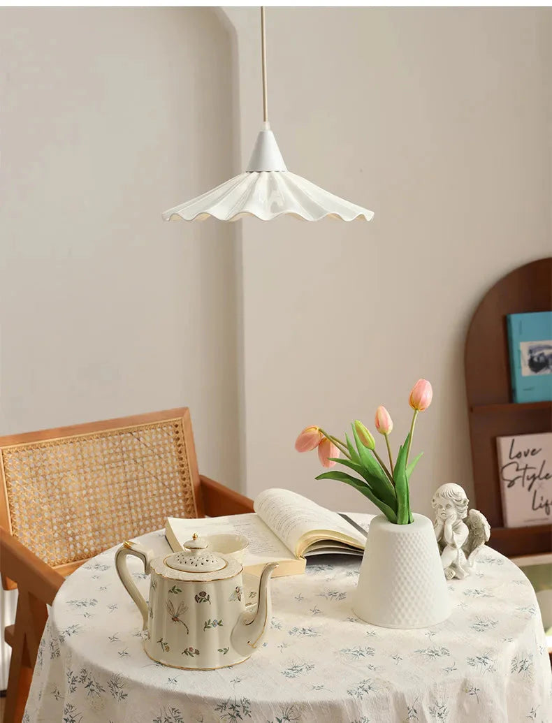 Luminaire Suspension céramique dentelle – Référence : Marisol5821- - Nexa Lights