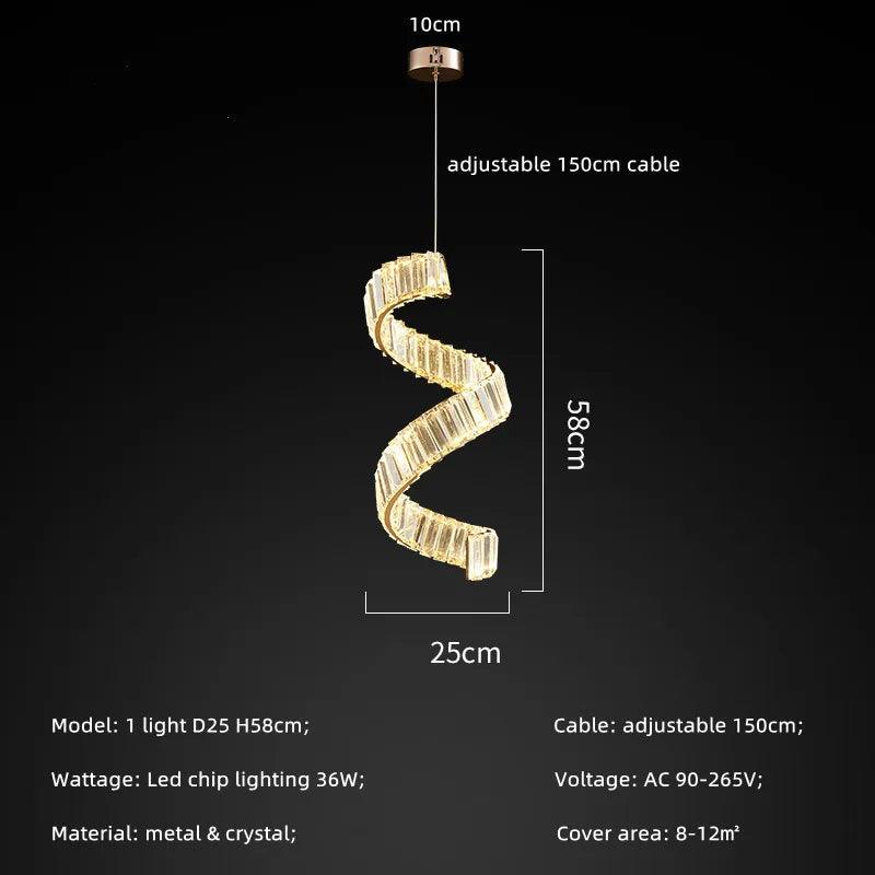 Luminaire Suspension cristal chic – Référence : Marvyn5643- - Nexa Lights