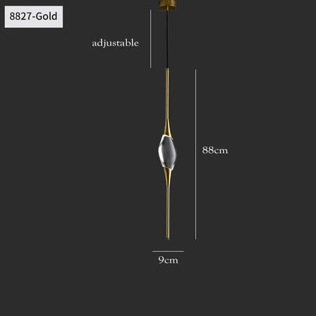 Luminaire Suspension cristal translucide et cuivre – Référence : Mariel3752-Luminaire Suspendu - Nexa Lights