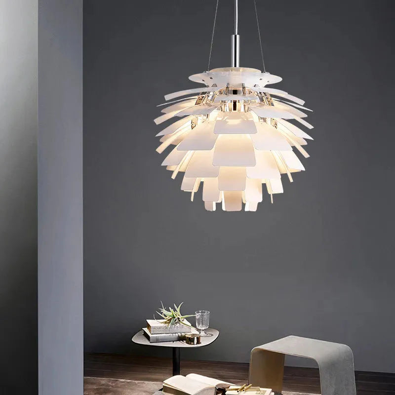 Luminaire Suspension design cône de pin aluminium – Référence : Elowen4827-Luminaire Suspendu - Nexa Lights